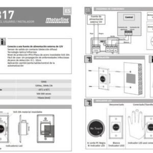 Sensor apertura sin contacto MB17 acero inoxidable